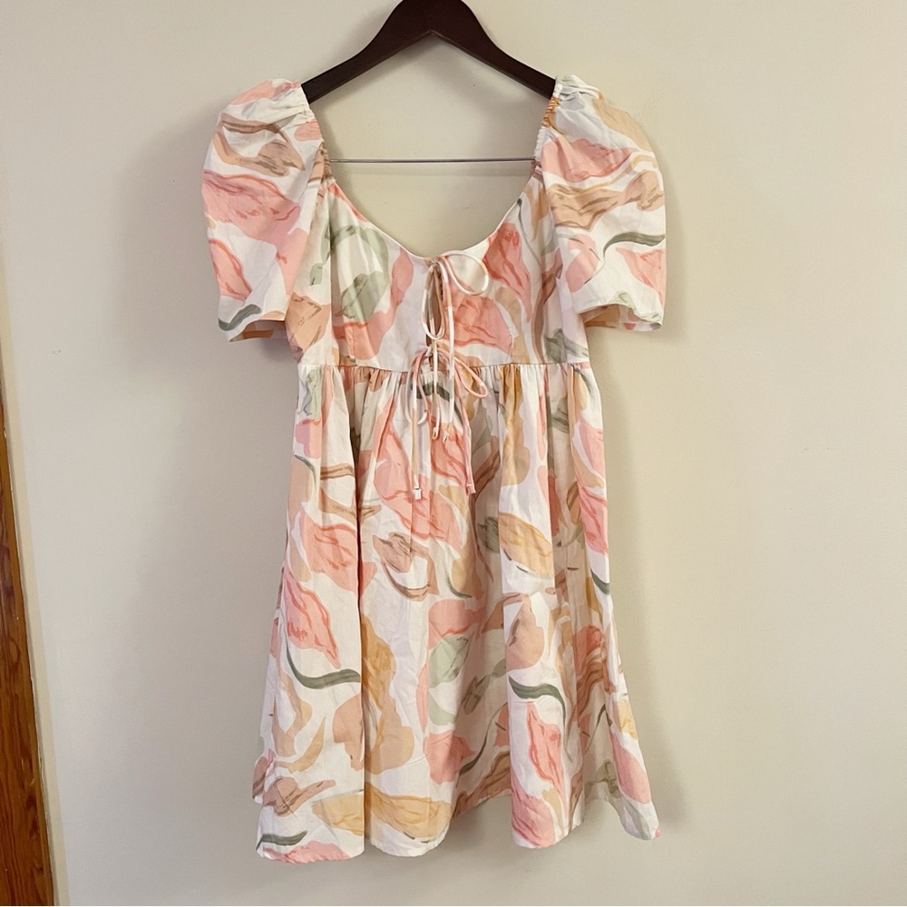 Abercrombie & Fitch Floral Mini Dress - Pink and Green - Picture 2 of 11